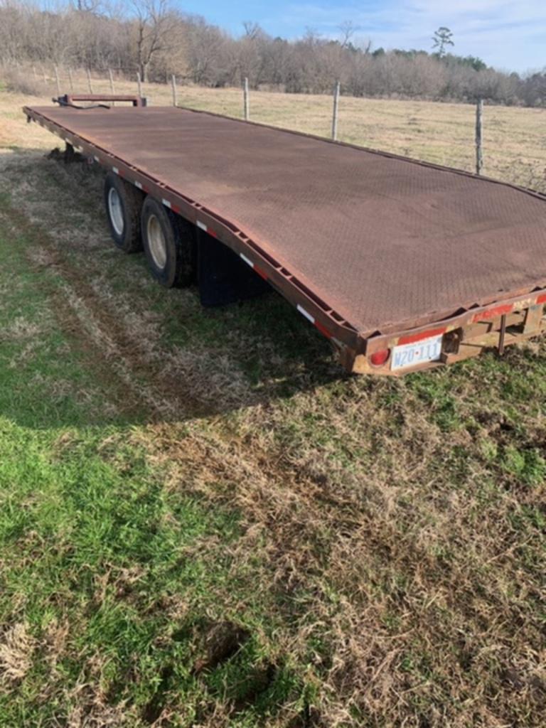 NOT SOLD PINTLE HITCH TANDEM DUAL FLAT BED TRAILER