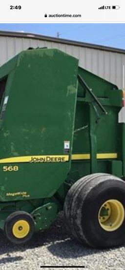 NOT SOLD JOHN DEERE 568 MEGAWIDE NET WRAP BALER