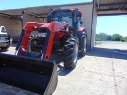 SOLD CASE MAGNUM 115  4 X 4 TRACTOR CAB/ COLD AC w/ 750 IHC LOADER