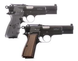 Two Fabrique National Hi Power Semi-Automatic Pistols with Cases