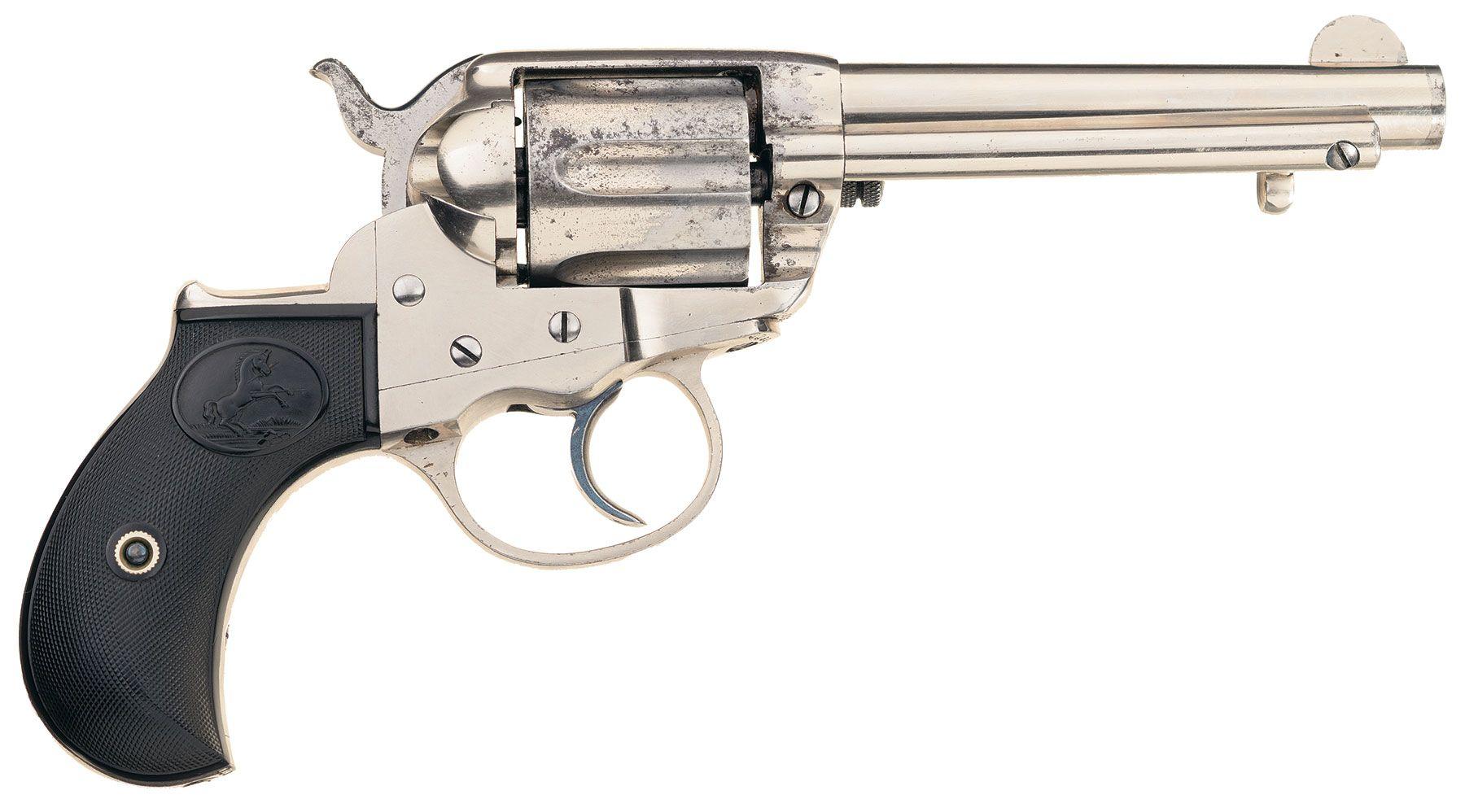 Colt Model 1877 Lightning Revolver, Nickel, 1899