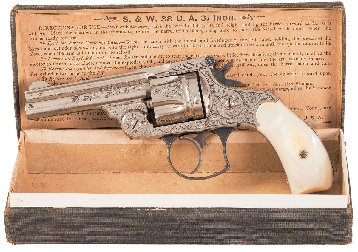 Engraved S&W 2nd Model .38 Double Action Revolver, Letter