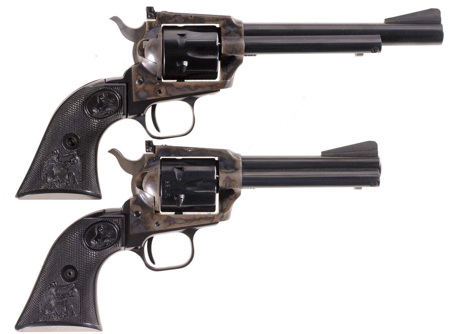 Two Colt New Frontier .22 Single Action Revolvers w/ Boxes