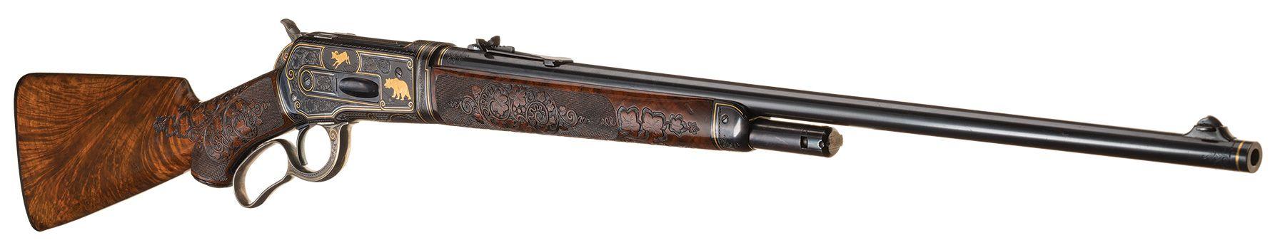 J. Ulrich Signed Engraved & Inlaid Winchester Model 1886 Rifle