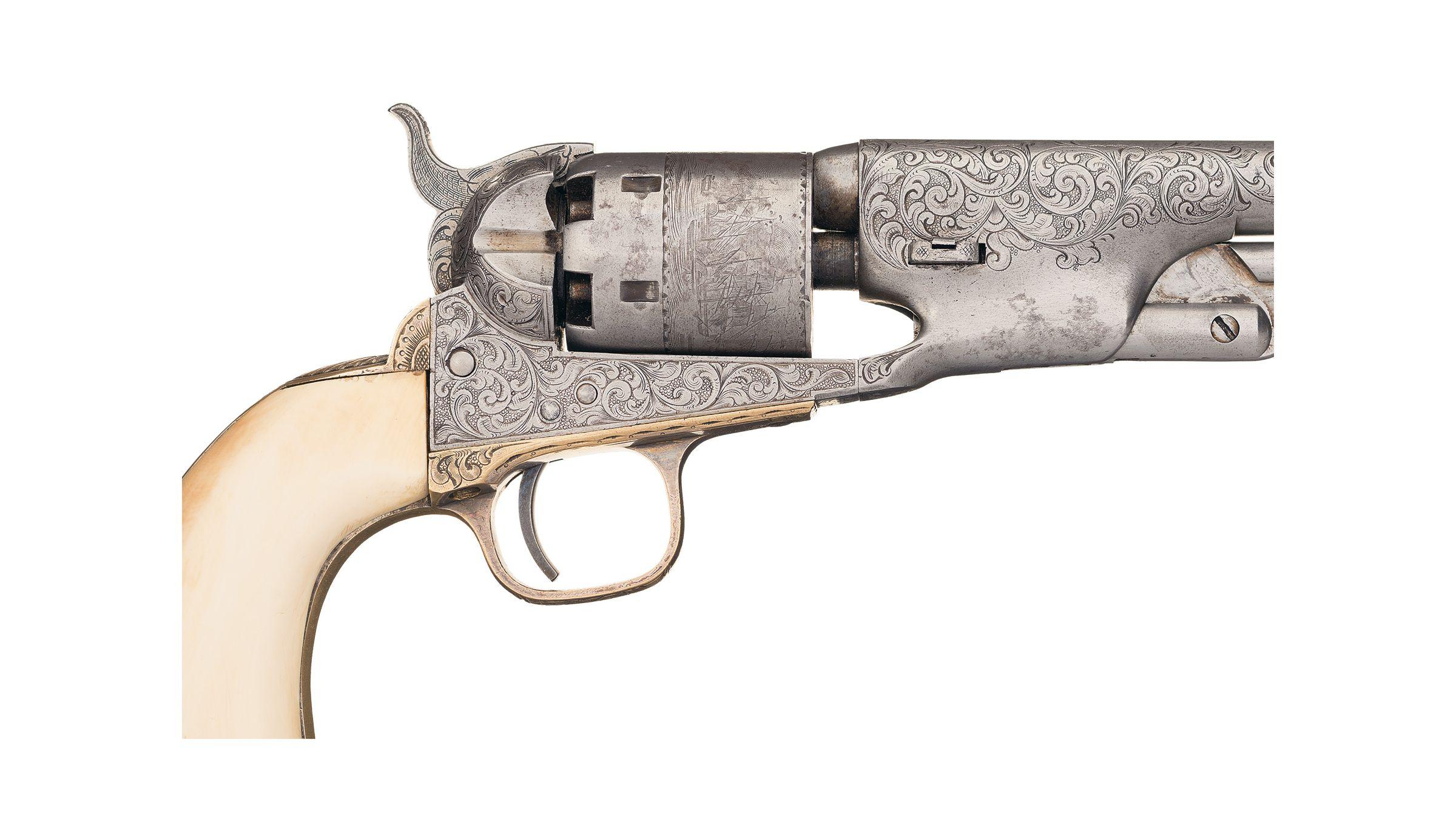 New York Engraved Colt Model 1861 Navy Percussion Revolver
