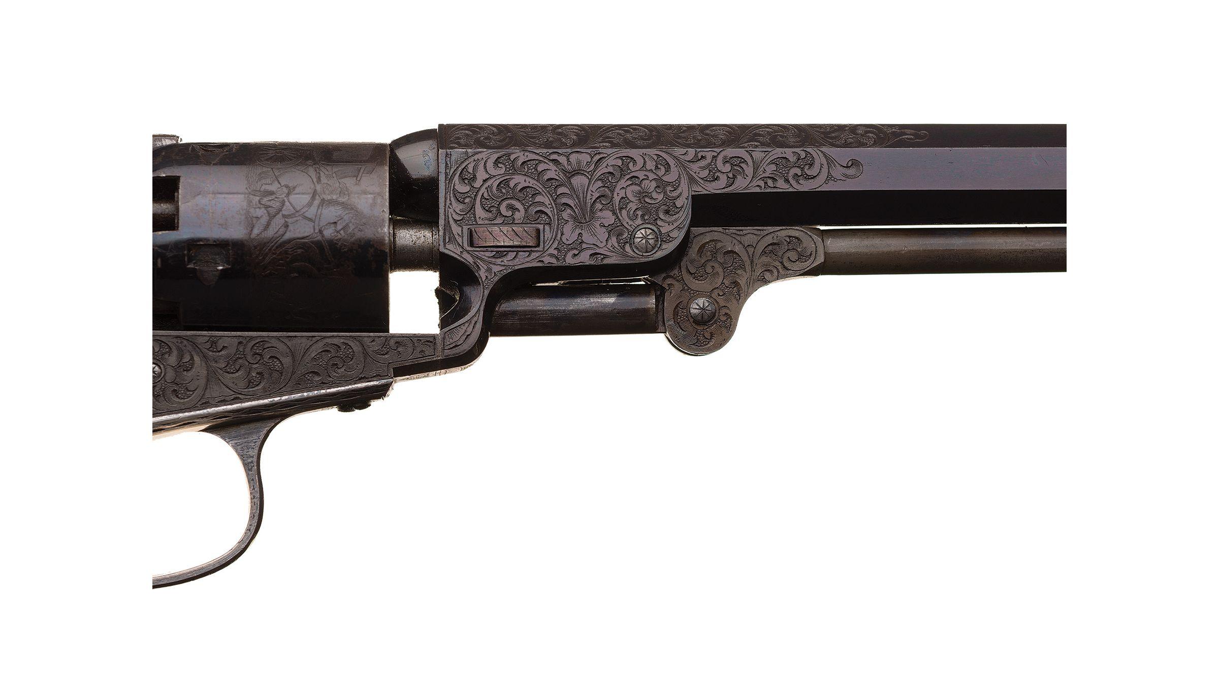 Cased G. Young Engraved Colt Model 1849 Pocket Revolver