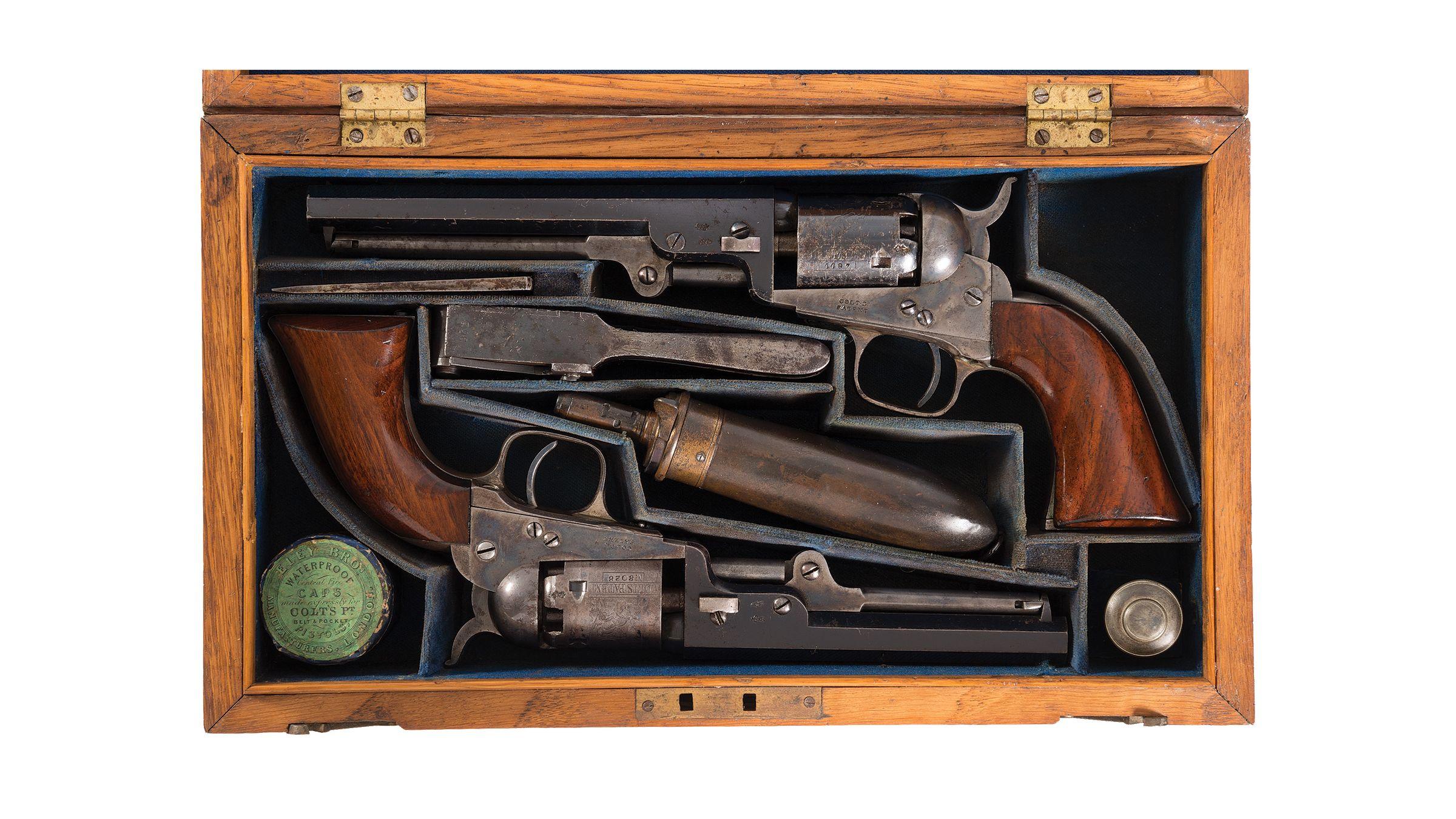 Double Cased Set of Colt London Model 1849 Pocket Revolvers