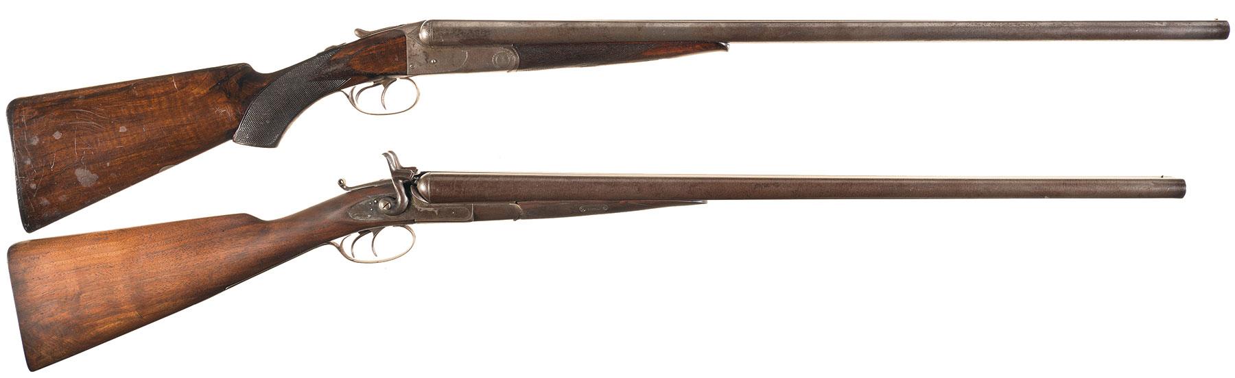 Two Antique Double Barrel Shotguns