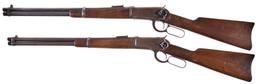 Two Winchester Lever Action Saddle Ring Carbines