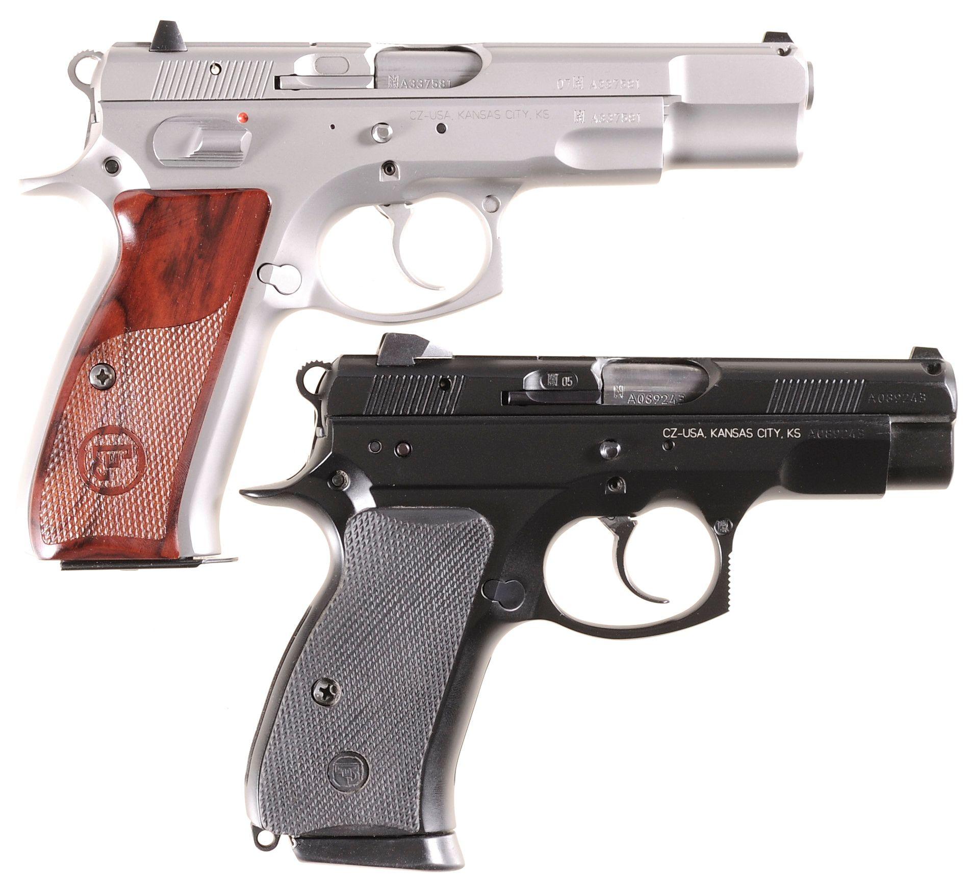 Two Cased CZ Model 75 Semi-Automatic Pistols -A) CZ Model 75 B Pistol