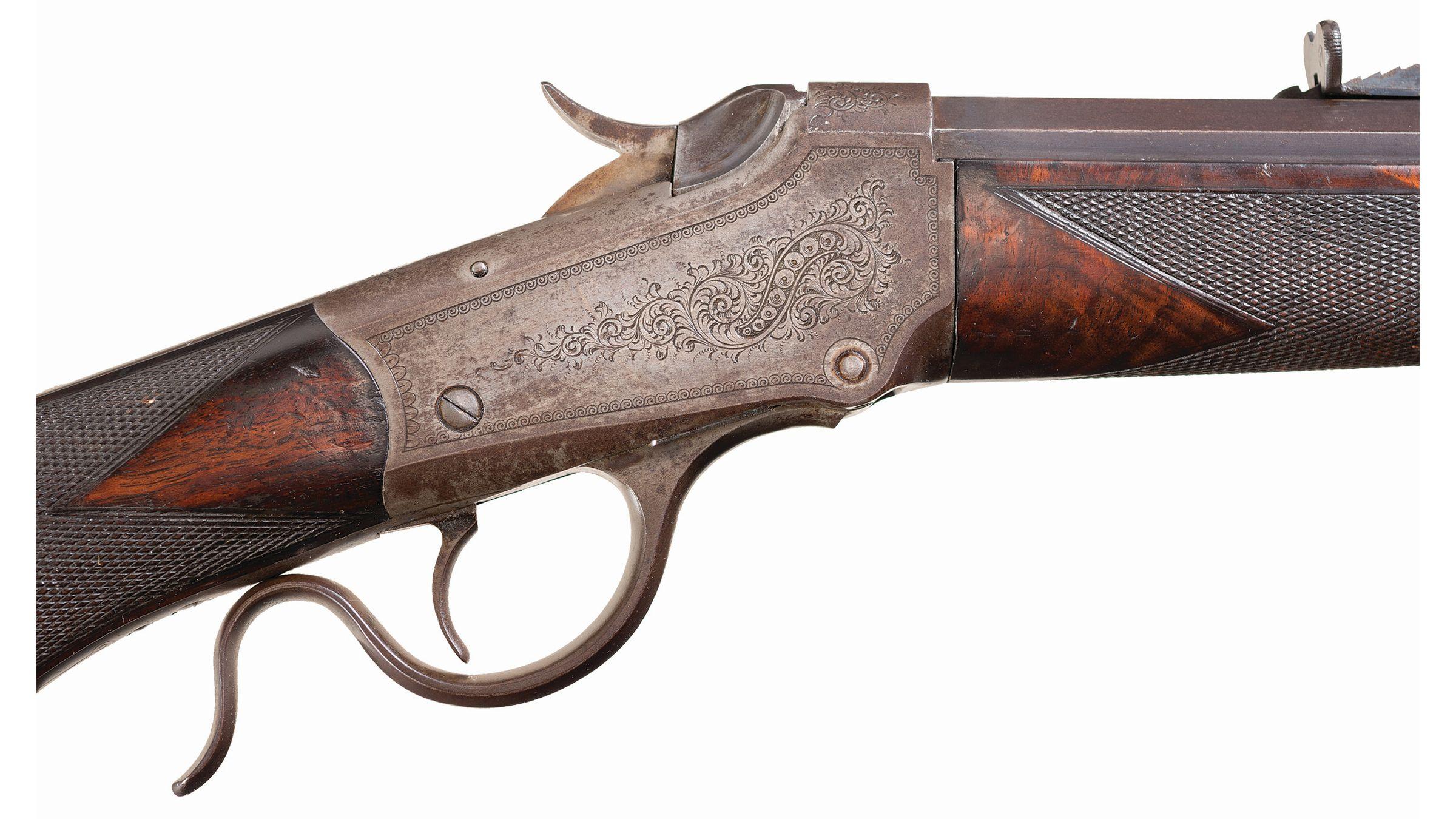 Factory Engraved Winchester Deluxe Model 1885 Low Wall Rifle