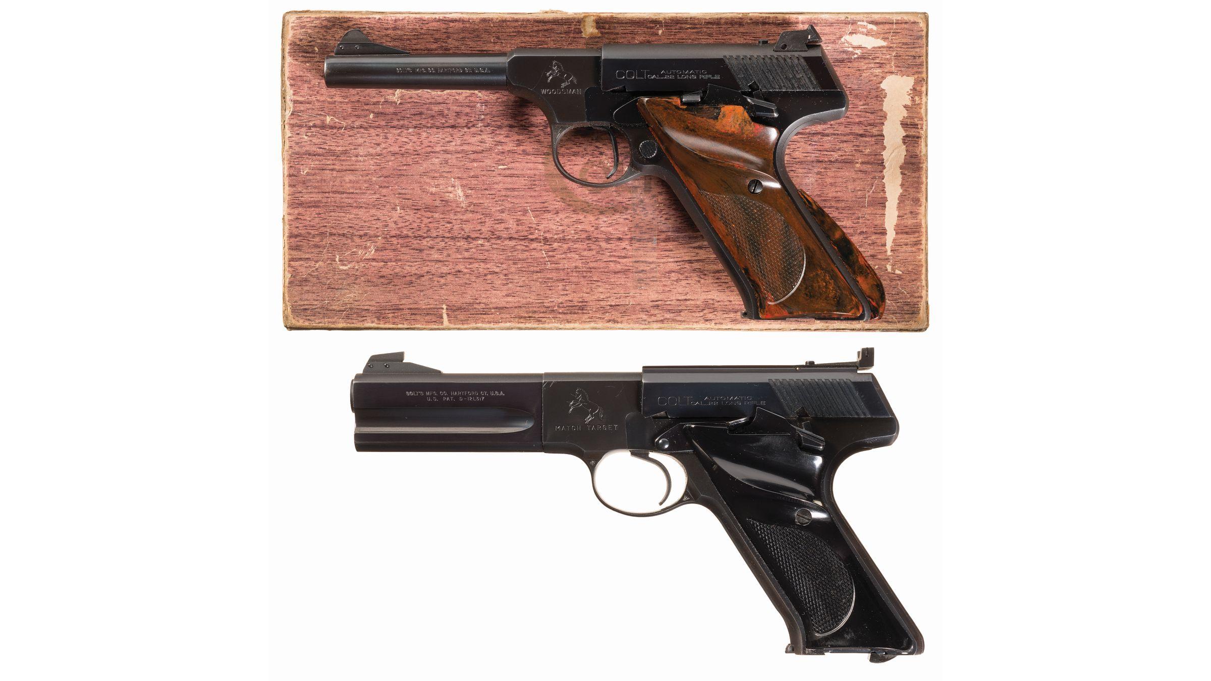 Two Colt Woodsman Second Series Semi-Automatic Pistols