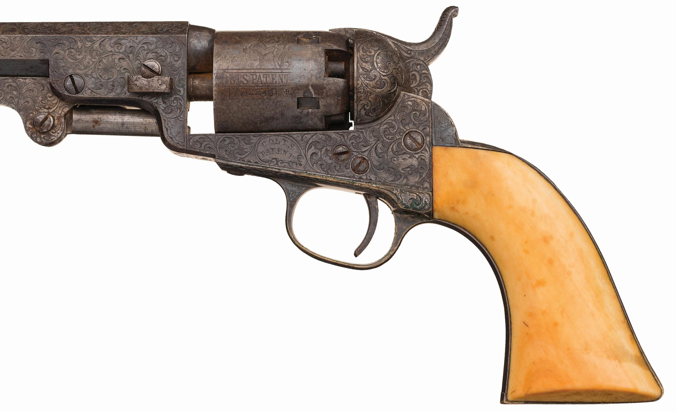 Engraved Colt Model 1849 Pocket Percussion Revolver