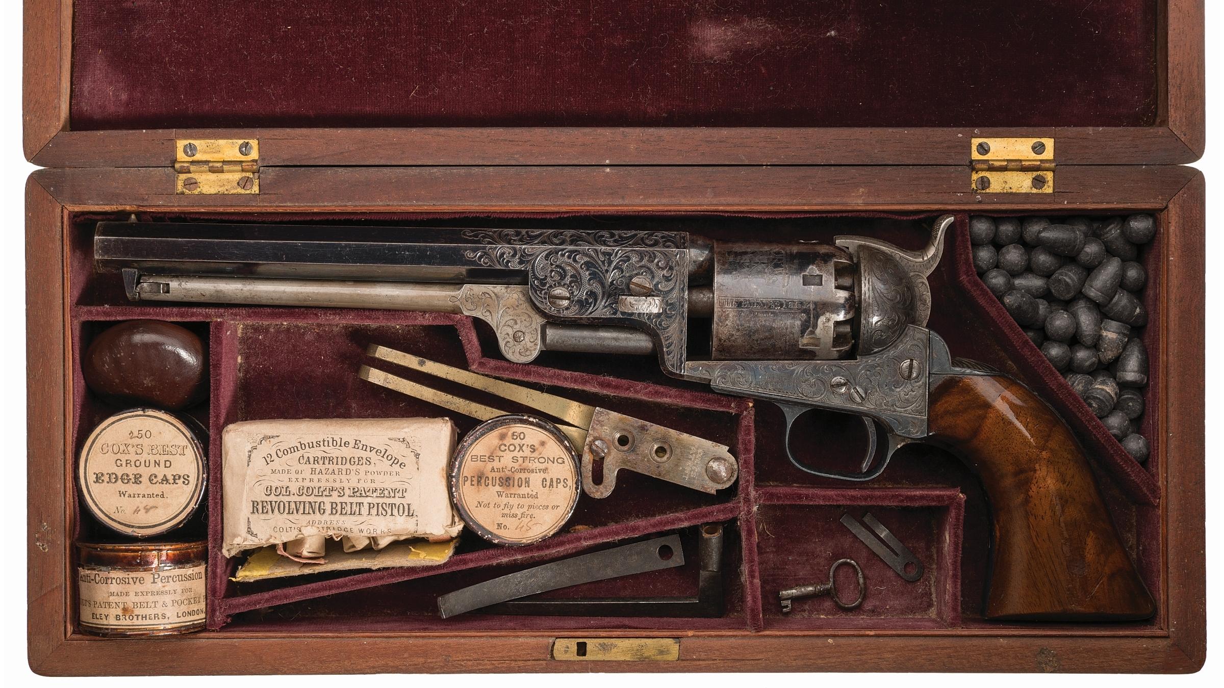 Cased Factory Engraved Colt Model 1851 Navy Revolver
