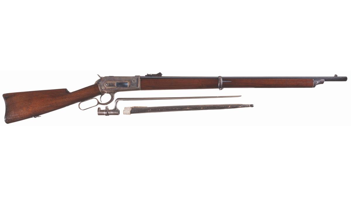 Winchester Model 1886 Musket with Bayonet and Letters