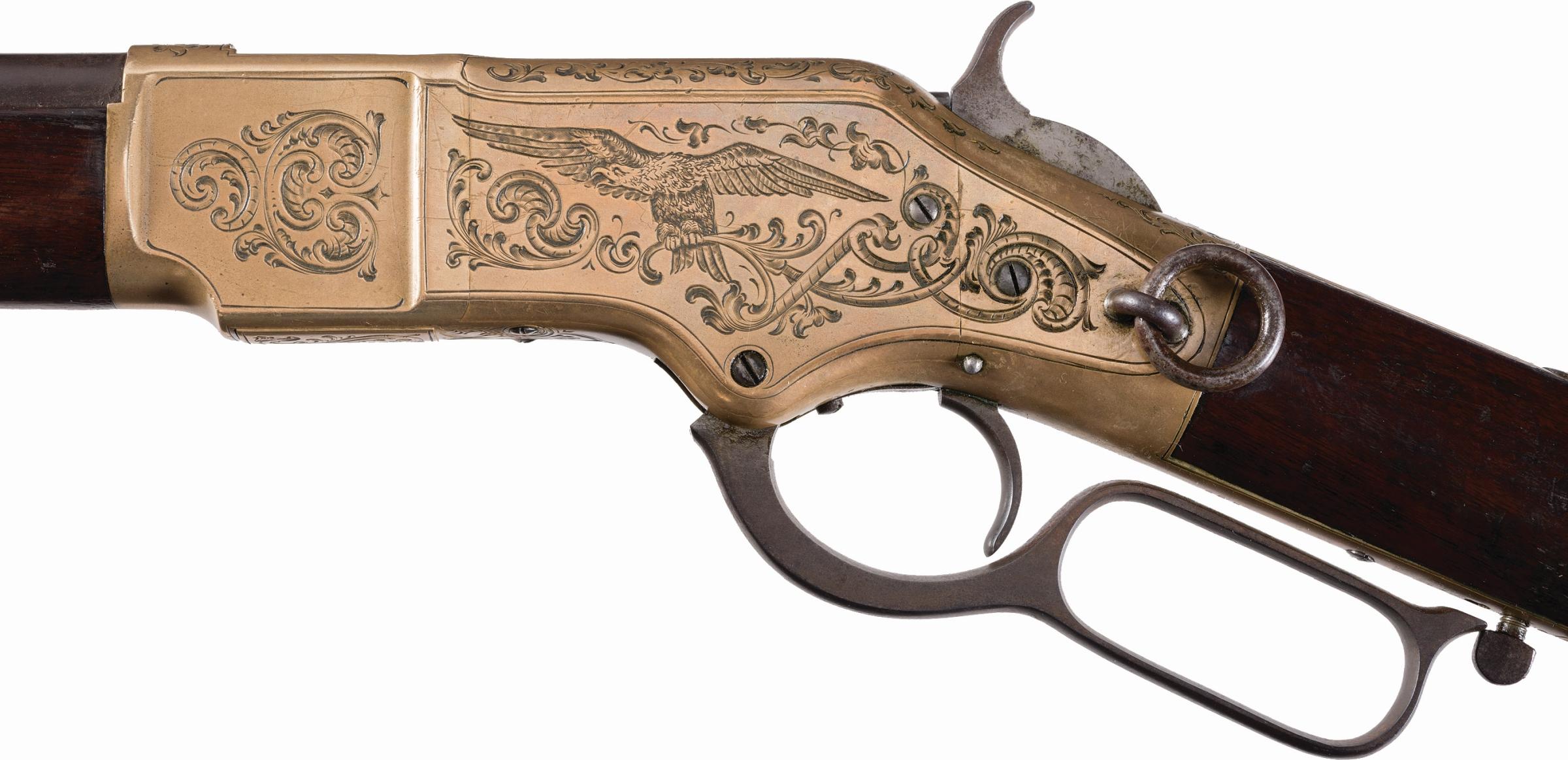 Engraved Winchester Model 1866 Lever Action Saddle Ring Carbine