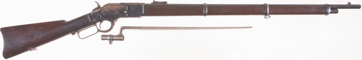 Antique Winchester Model 1873 Lever Action Musket with Bayonet