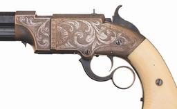 Engraved and Cased Volcanic Repeating Arms Company Navy Pistol