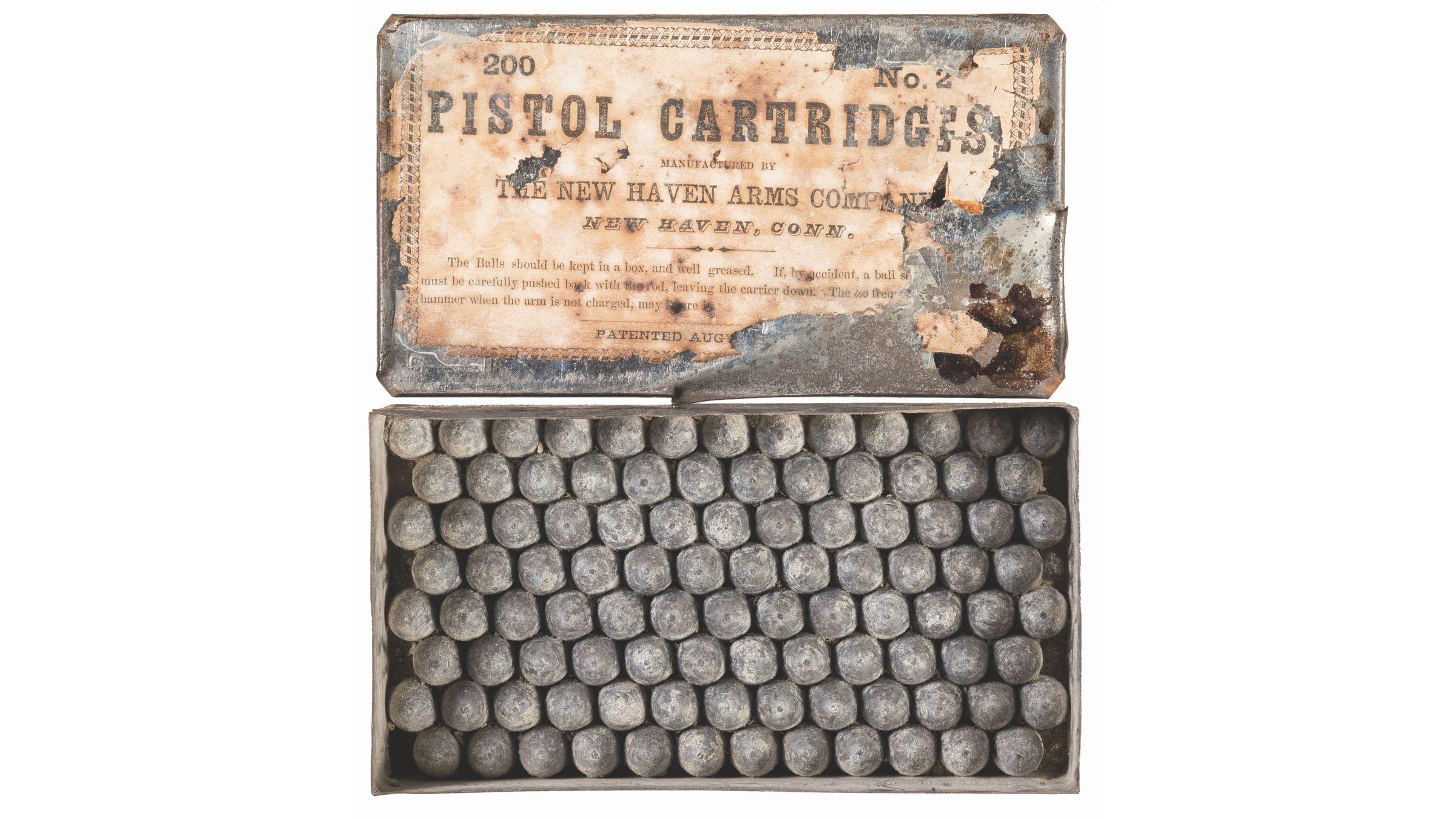 New Haven Arms Co. Tin of No. 2 Volcanic Cartridges