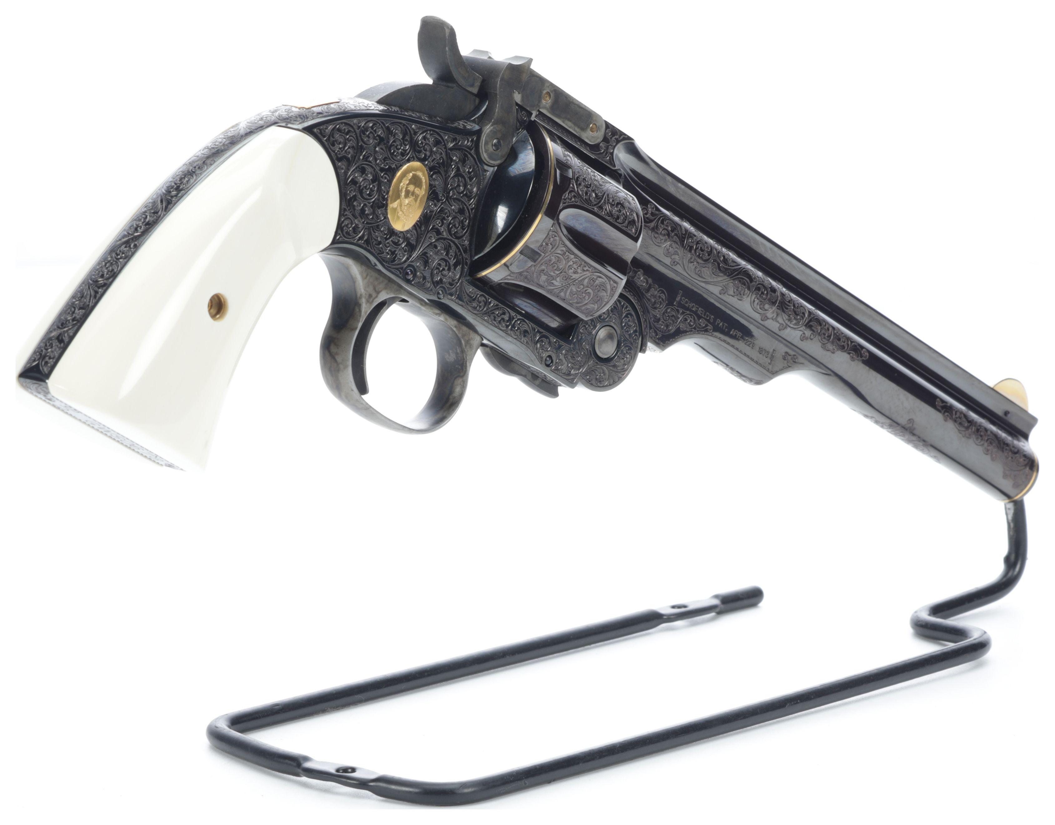 Engraved, Inlaid, and P. Piquette Signed S&W Schofield Revolver