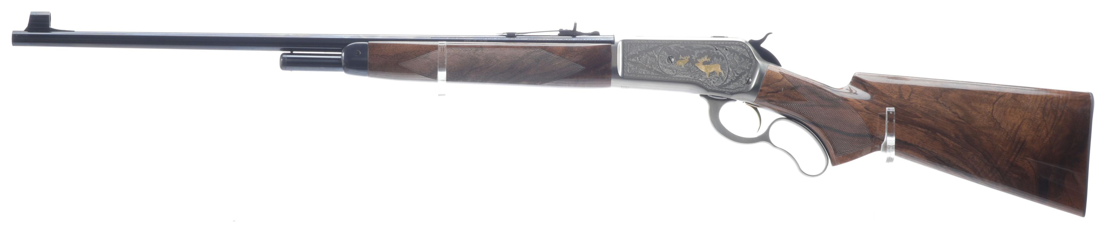 Engraved T. Naka Signed Browning High Grade Model 71 Rifle