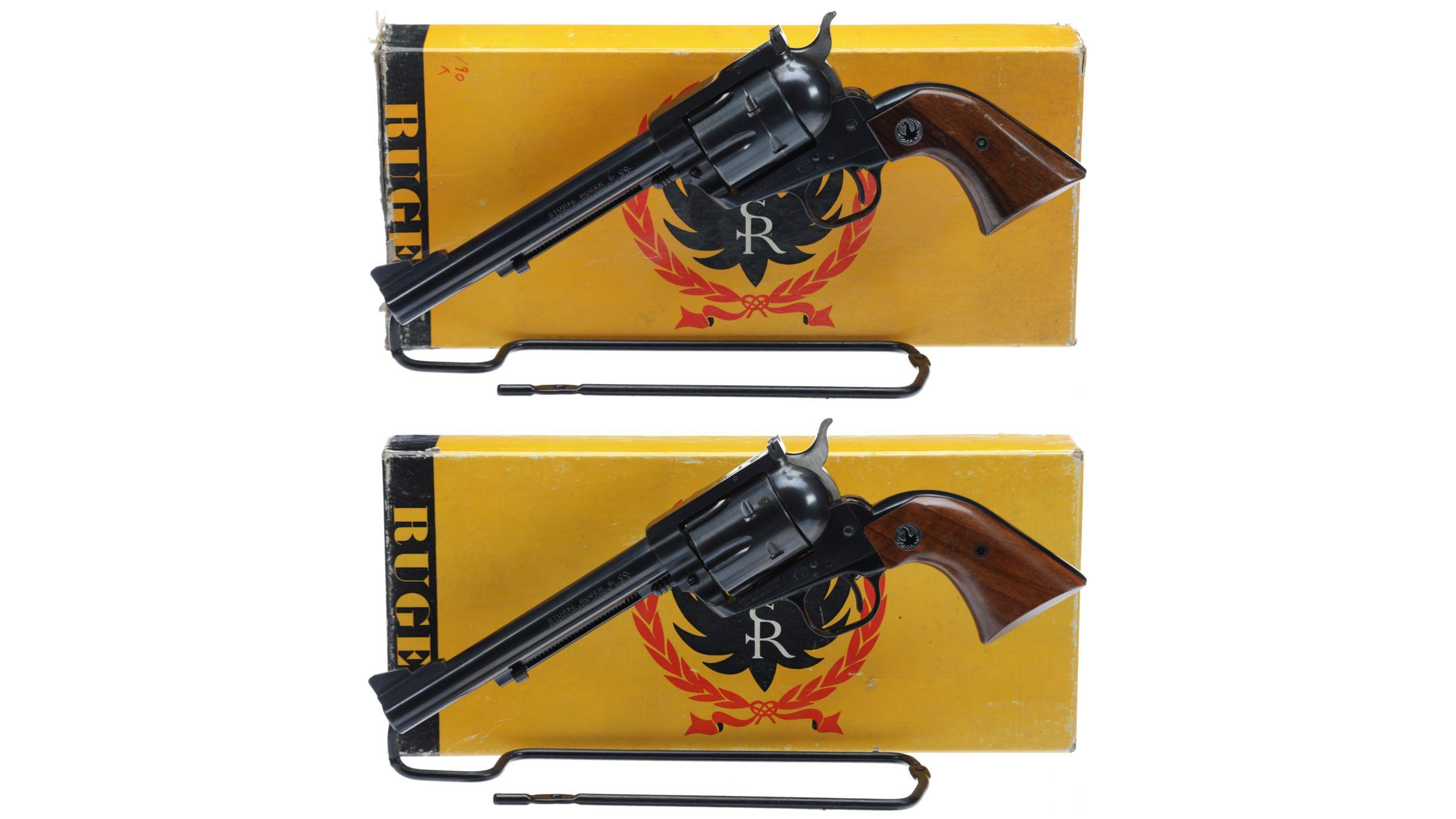 Two Ruger Blackhawk Single Action Revolvers with Boxes