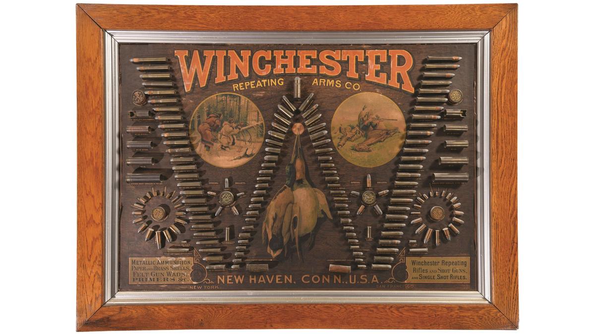 Winchester "Single W" Cartridge Display Bullet Board