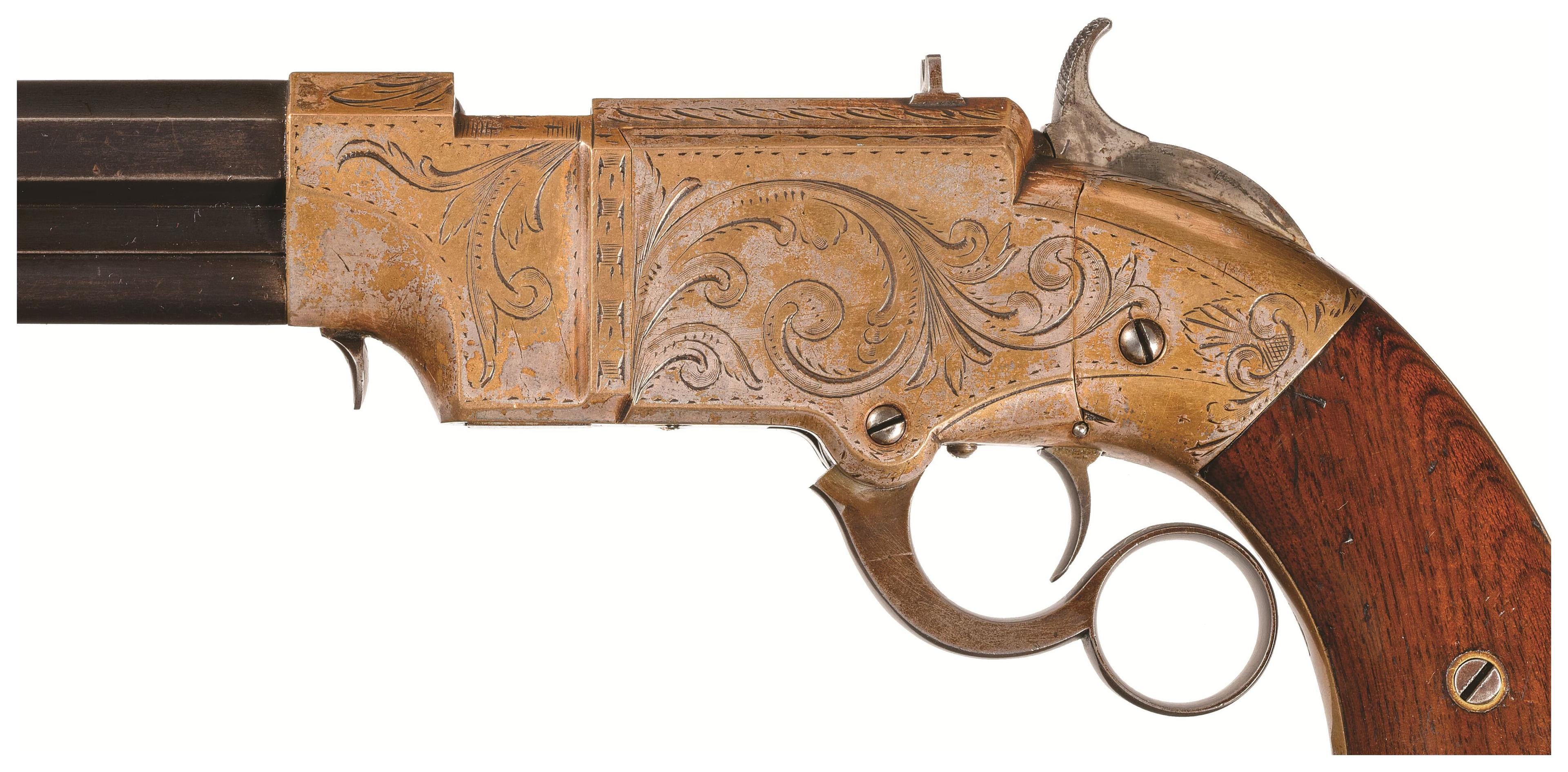 Gold Plated Factory Engraved Volcanic Lever Action Navy Pistol