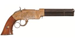 Gold Plated Factory Engraved Volcanic Lever Action Navy Pistol