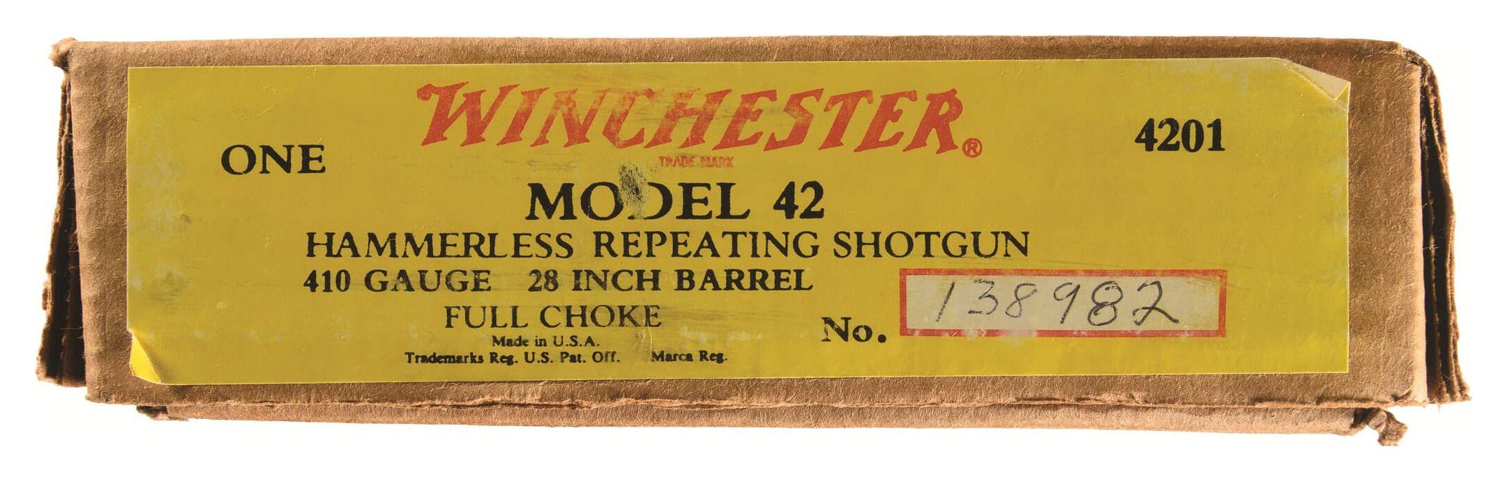 Winchester Model 42 Slide Action Shotgun with Box