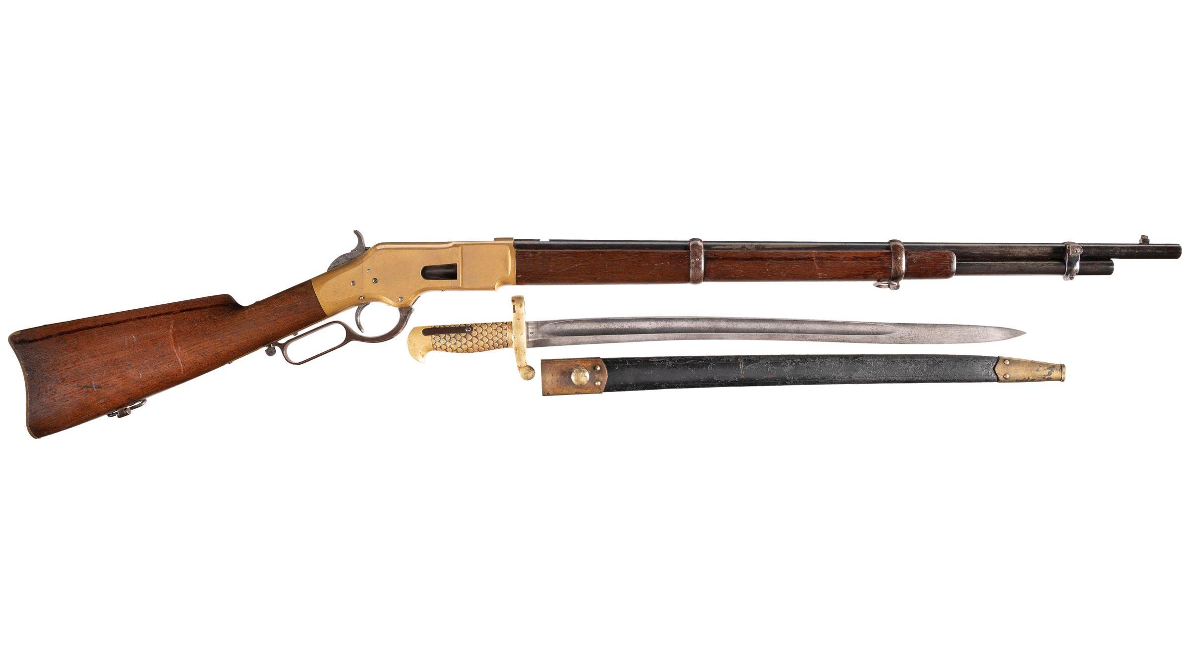 Winchester Model 1866 Lever Action Musket with Sabre Bayonet