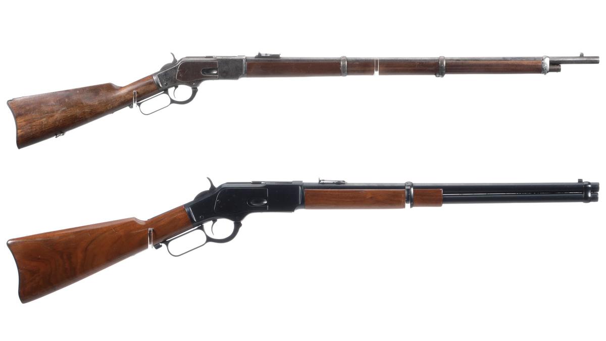 Two Winchester Model 1873 Lever Action Long Guns