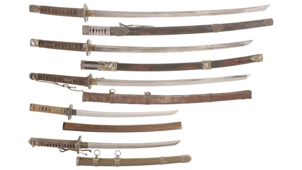 Five Japanese Style Swords