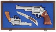 Two Cased Smith & Wesson Double Action Revolvers with Knife