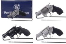 Four Smith & Wesson J Frame Double Action Revolvers