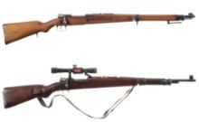 Two European Mauser Pattern Military Bolt Action Long Guns