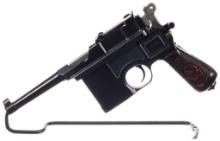 German Mauser C96 Broomhandle Semi-Automatic Pistol with Holster