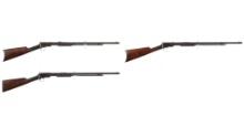 Three Winchester Model 1890 Slide Action .22 Rimfire Rifles