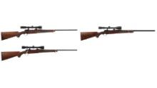 Three Ruger M77 Bolt Action Rifles with Scopes