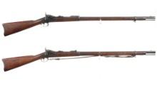 Two U.S. Springfield Armory Trapdoor Single Shot Rifles