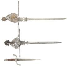 Three 16th-17th Century European Style Parrying Daggers