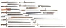 Large Grouping of Primarily European Military Bayonets
