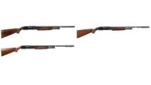 Three Winchester Model 12 Slide Action Shotguns