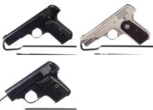 Three Colt Pocket Semi-Automatic Pistols