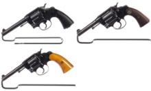 Three Colt Double Action Revolvers