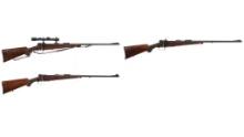 Three Pre-War Commercial Mauser Sporter Bolt Action Rifles