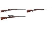 Three Winchester Model 70 Bolt Action Rifles