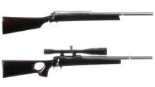 Two Bolt Action Single Shot Benchrest Rifles