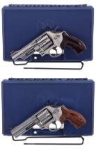 Two Smith & Wesson Double Action Revolvers with Cases