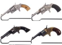 Four Antique American Spur Trigger Revolvers